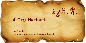 Őry Norbert névjegykártya